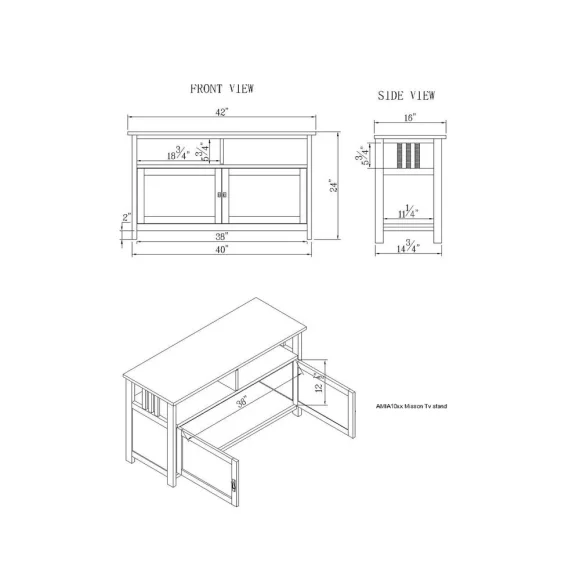 Alaterre Mission TV Stand - MadeInUSA - Image 3