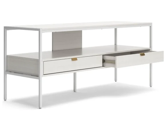 Signature Design by Ashley Contemporary Deznee 60"TV Stand White - MadeInUSA - Image 3