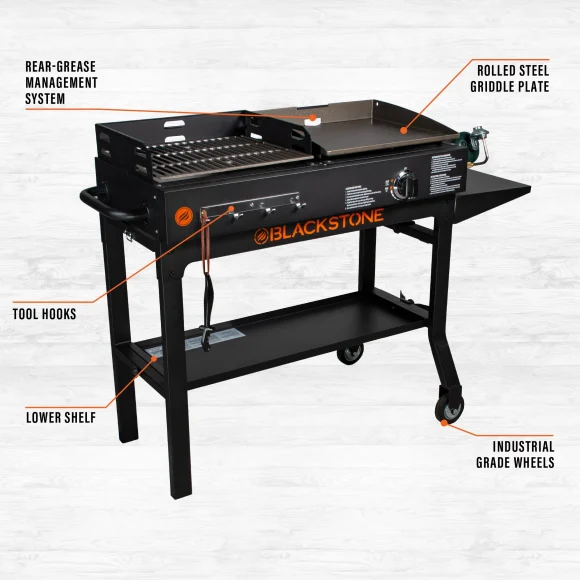 Blackstone Duo 17 Griddle and Charcoal Grill Combo - MadeInUSA - Image 4