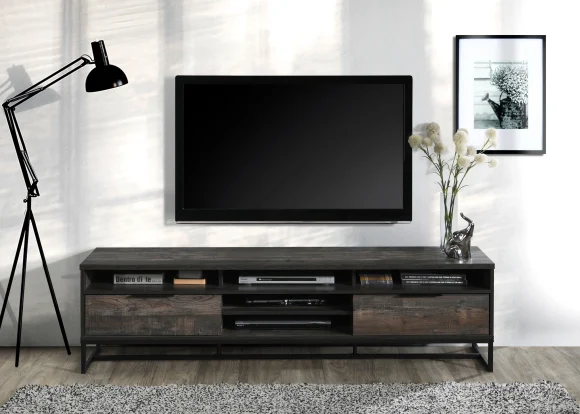 71"L Rustic Gray TV Stand - MadeInUSA