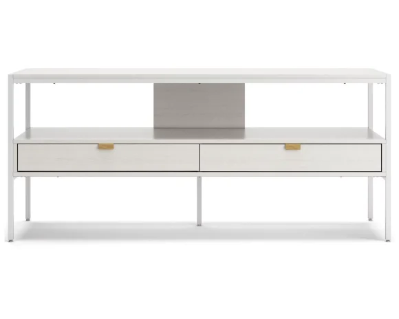 Signature Design by Ashley Contemporary Deznee 60"TV Stand White - MadeInUSA - Image 4