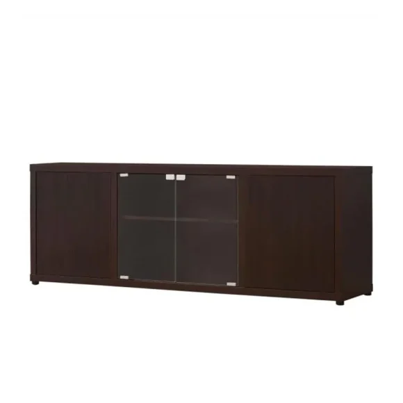 Ames Rectangular TV Console with Magnetic-push Doors Cappuccino - MadeInUSA - Image 2