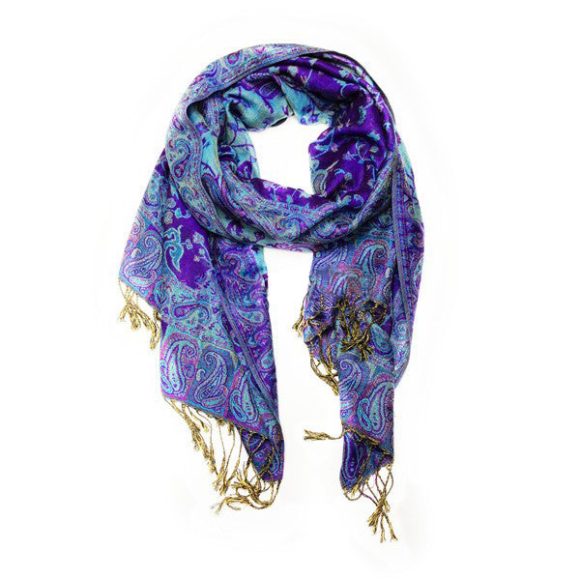 Wholesale All Bright Navy Paisley Pashmina Scarf